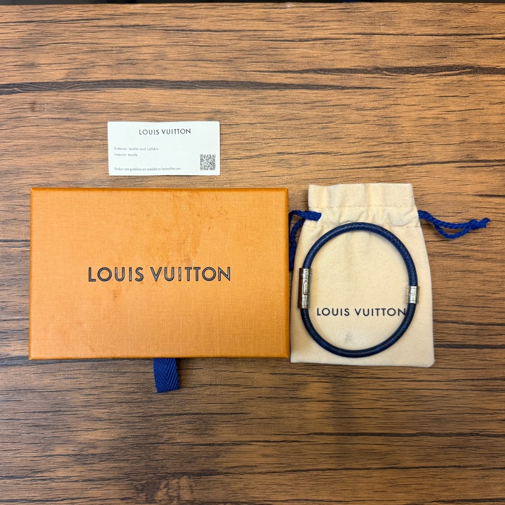 Louis Vuitton Navy Bracelet with Silver Clasp
